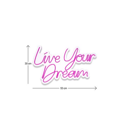 Wallity Ukrasna plastična LED rasvjeta, Live Your Dream - Pink slika 12