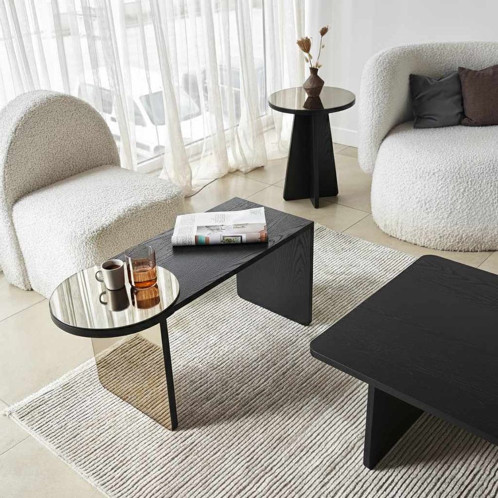 Nesting table Luna - Set od 4 komada u Crnoj i Bronze boji slika 4