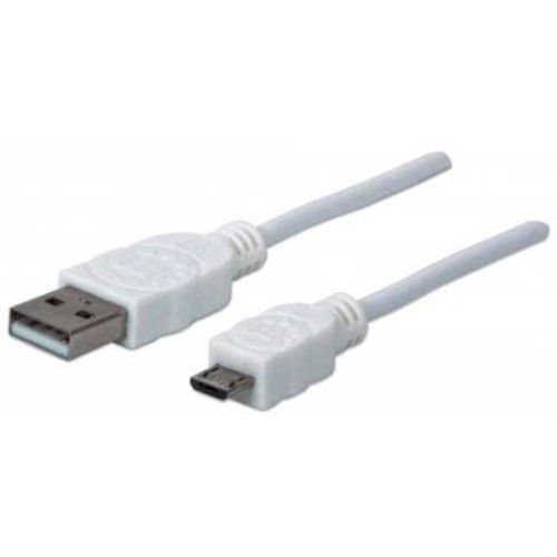 Manhattan USB kabel USB 2.0 USB-A utikač, USB-Micro-B utikač 1.00 m bijela UL certificiran 323987 slika 4