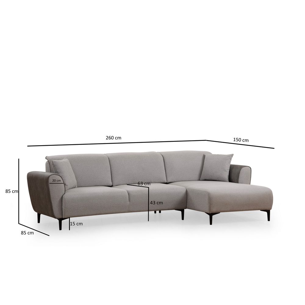 Aren Right - Ugao Sofa-Krevet u Sivoj Boji slika 10