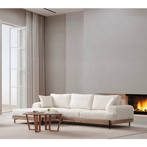 Eti Oak Left - White White Corner Sofa slika 2
