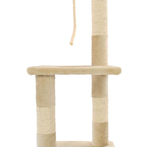 Penjalica za mačke sa stupovima za grebanje od sisala 109 cm bež slika 17