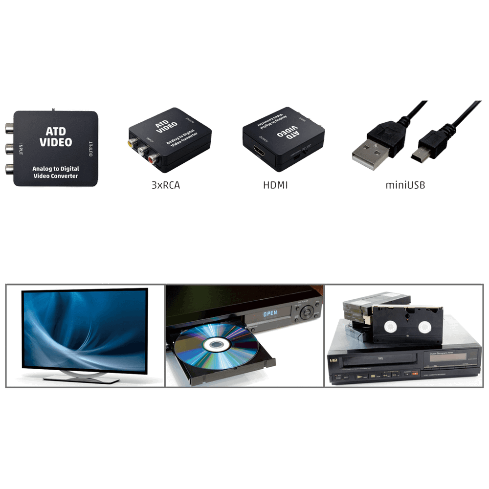 home Analogno - digitalni video konverter, 3 x RCA na HDMI - ATD VIDEO slika 2