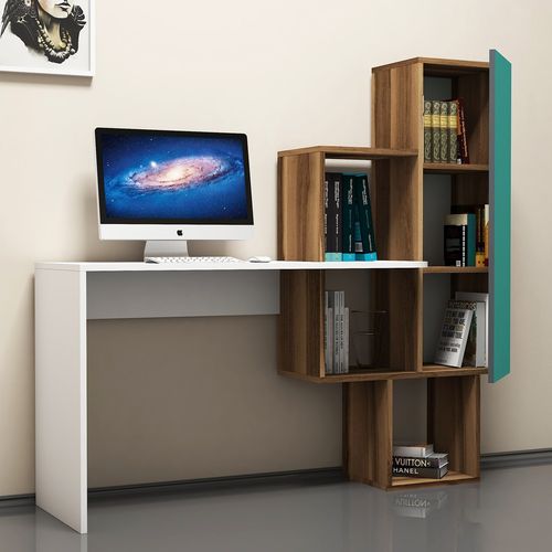 Açelya - Walnut, White, Turquoise Walnut
White
Turquoise Study Desk slika 3