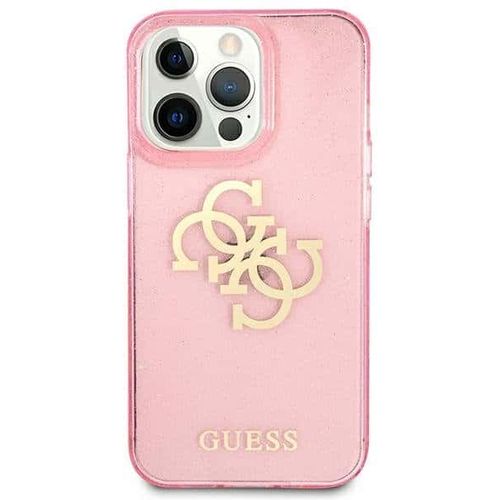 Guess maska za iPhone 13 Pro ružičasta hardcase Glitter 4G Big Logo slika 3