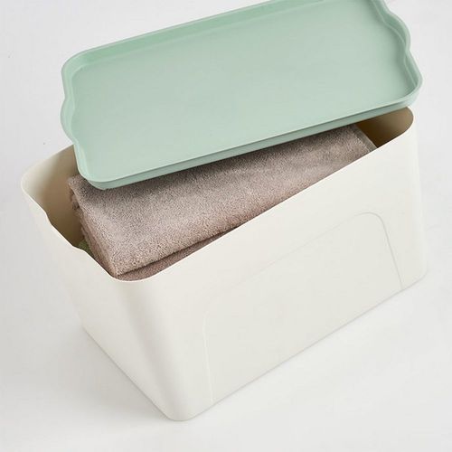 Zeller kutija za pohranu s poklopcem, plastika, bijela/mint, 44,5x30x24,5 cm, 14685 slika 4