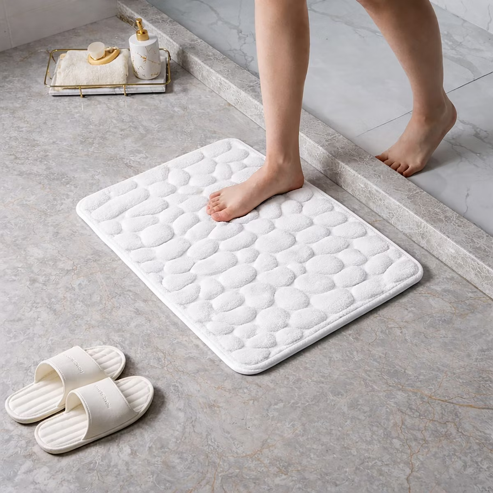 Tendance kupaonski tepih balls 45x75 cm mikrofibra, bijeli slika 1