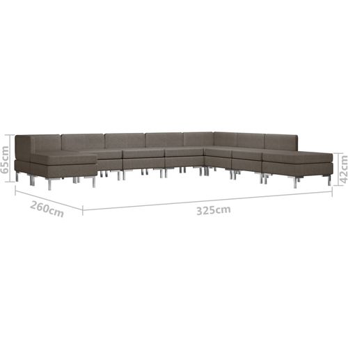 9-dijelni set sofa od tkanine smeđe-sivi slika 16