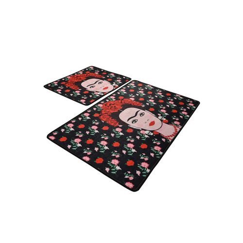 Colourful Cotton Kupaonski tepisi u setu (2 komada), Frida - Black slika 2