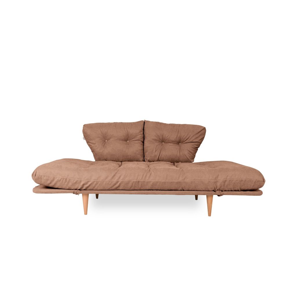 Nina Daybed - Svijetlosmeđi 3-sjedalni kauč na razvlačenje slika 3