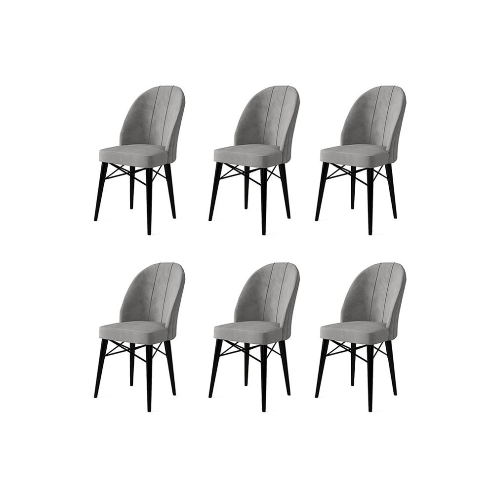 Ritim - Sivi, Crni Set Stolica (6 Komada) slika 1