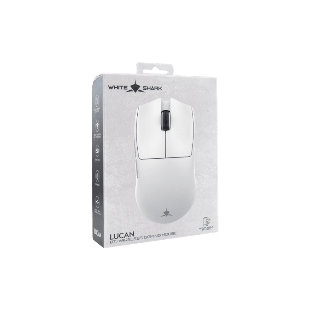 WHITE SHARK Miš WGM-5022 LUCAN / 12.000 DPI, bijeli slika 8