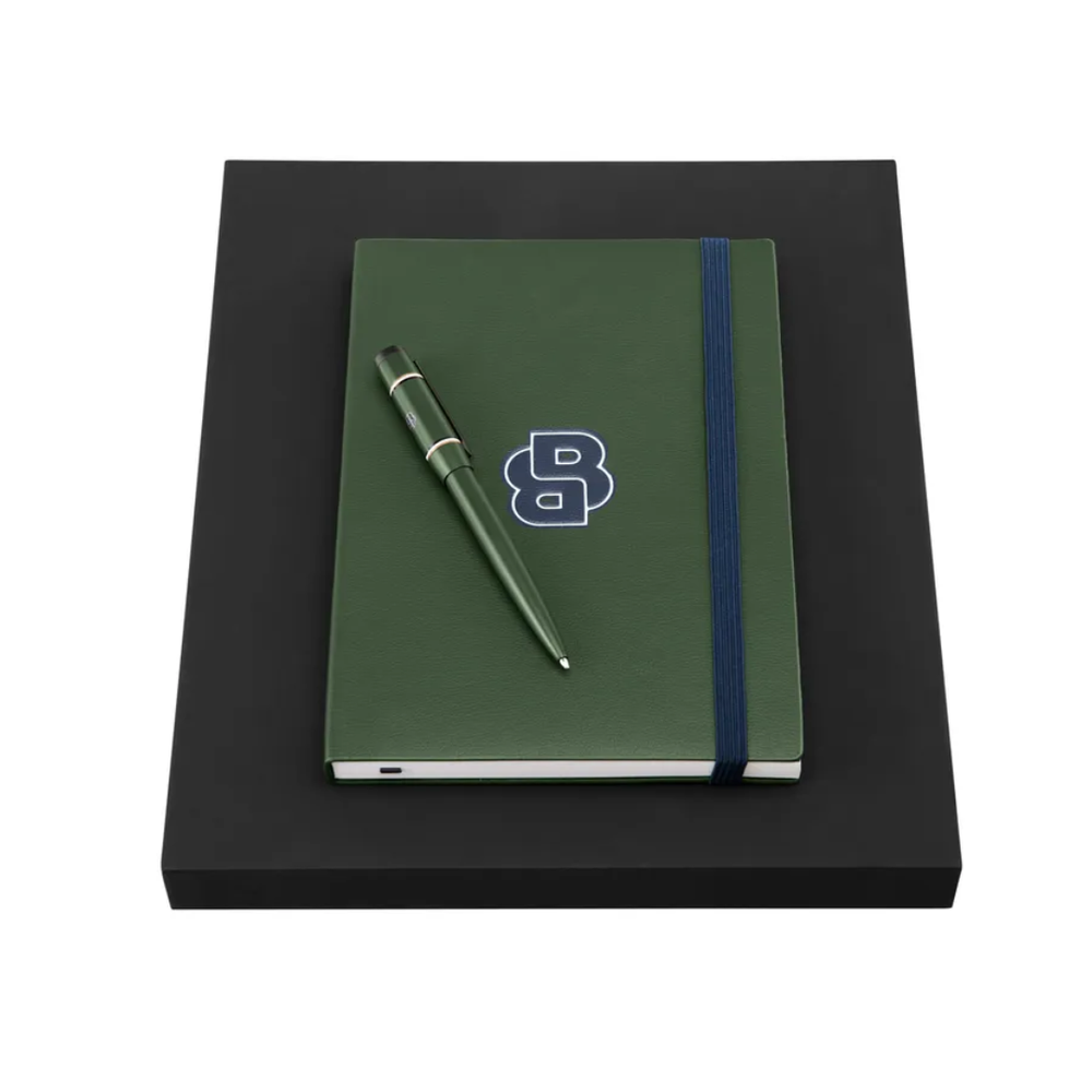 Hugo Boss set notes A5 i hemijska olovka HPBH612T, zeleni slika 1