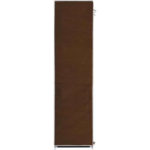 282454 Wardrobe with Compartments and Rods Brown 150x45x175 cm Fabric slika 9