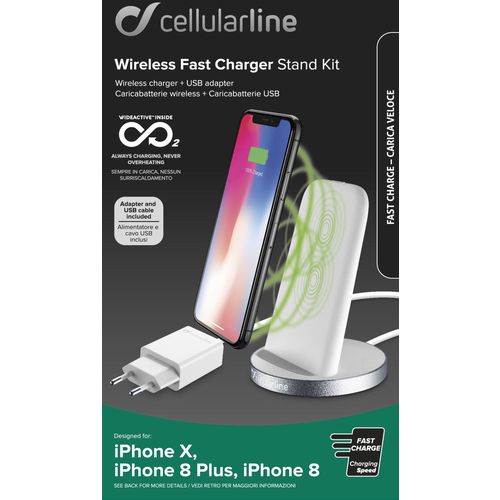 Cellularline bežični punjač Stand MFI bijeli slika 6