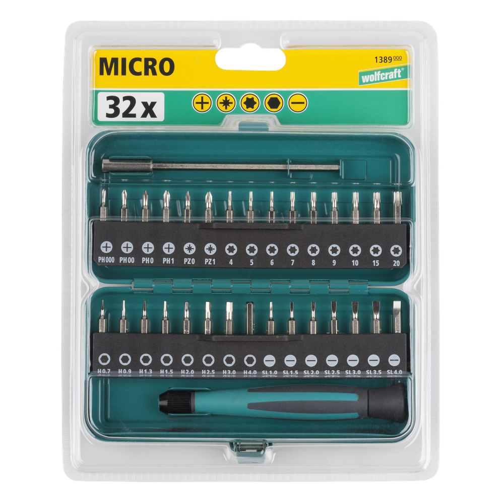 Wolfcraft Set Bit Nastavaka + Ručka "MICRO BIT BOX" / 32 dijelni - 1389000 slika 6