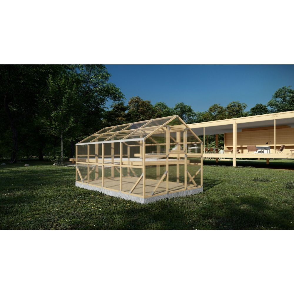 Drveni plastenik CASA L 2.6m x 4m, polykarbonat 4mm slika 5