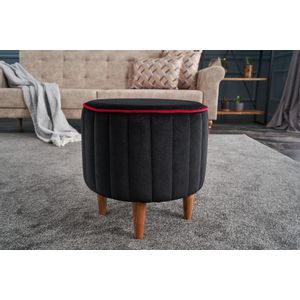 Atelier Del Sofa Tabure, Antracit Ružičasta, Lindy Puf - Black