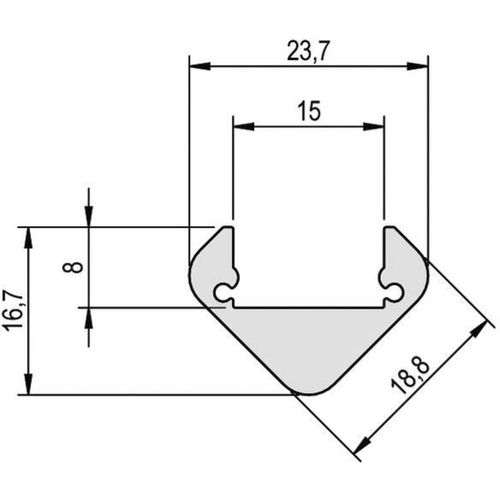 Barthelme 62399461 62399461 profil       aluminij (D x Š x V) 1000 x 23.71 x 16.66 mm  slika 1