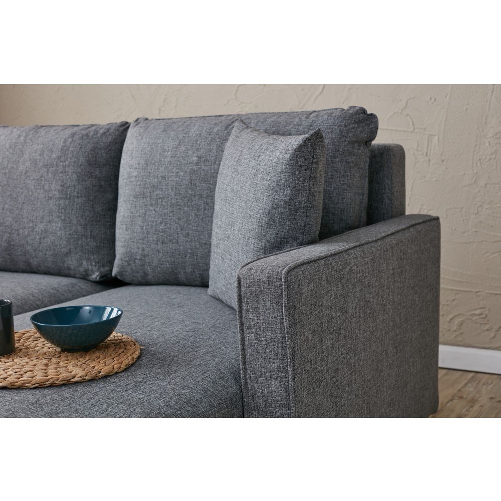 Eva - Siva Troosjedna Sofa na Razvlačenje slika 3