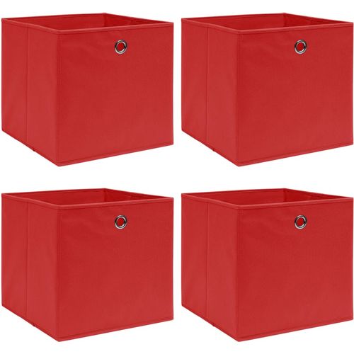 Kutije za pohranu 4 kom crvene 32 x 32 x 32 cm od tkanine slika 1