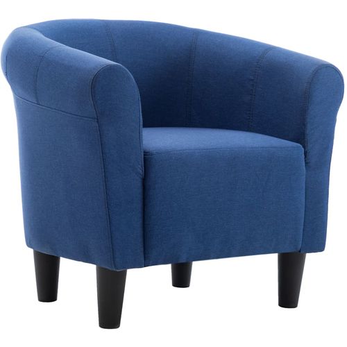 2-dijelni set fotelje i taburea od tkanine plavi slika 50