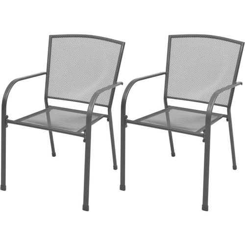 Vrtne složive stolice 2 kom čelik sive slika 15