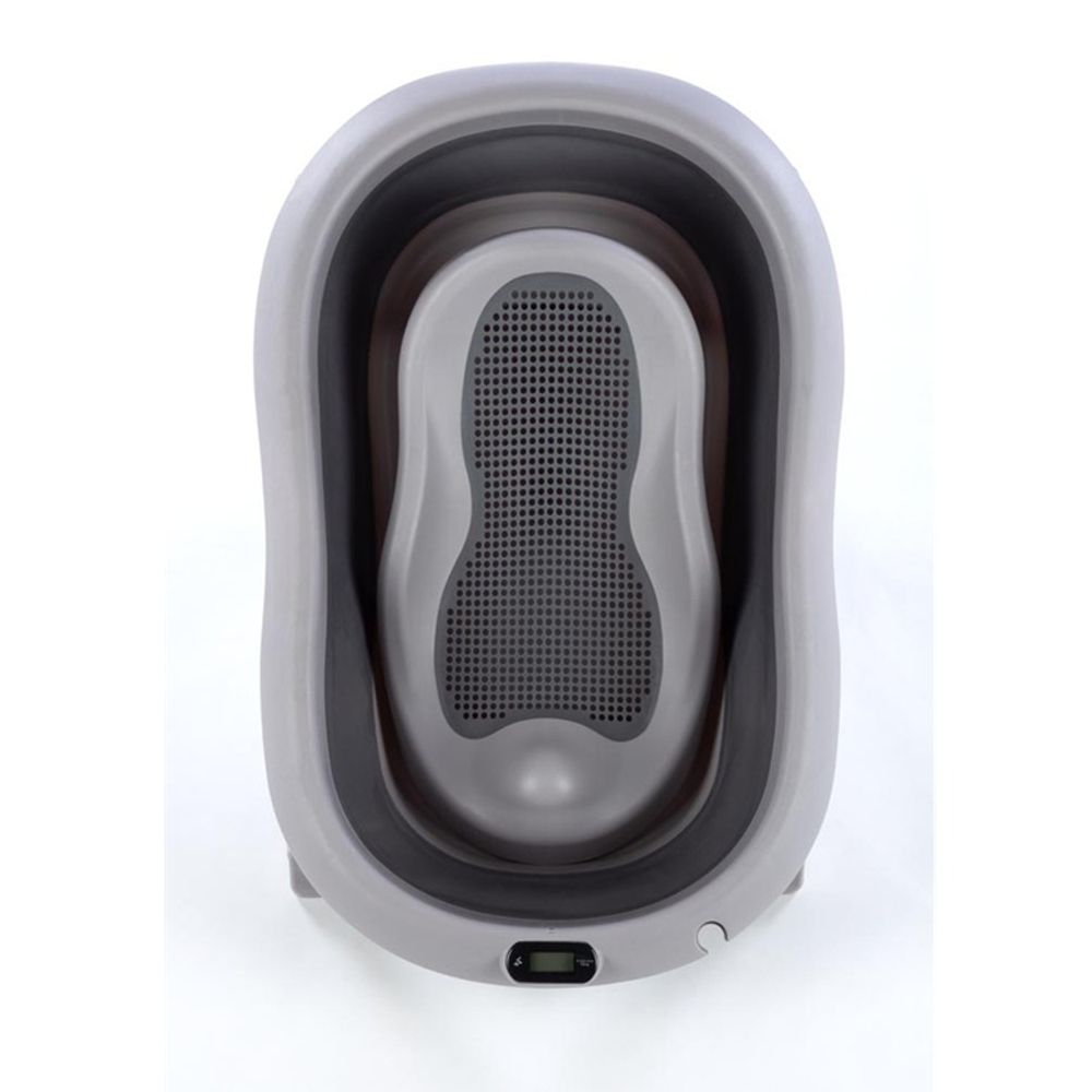 Sklopiva kadica s podlogom i termometrom dark grey slika 4