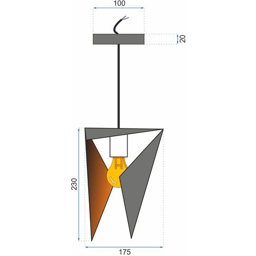 TOOLIGHT STROPNA SVJETILJKA TROKUTASTA GEOMETRIJSKA CRNA APLIKACIJA APP253-1CP slika 11