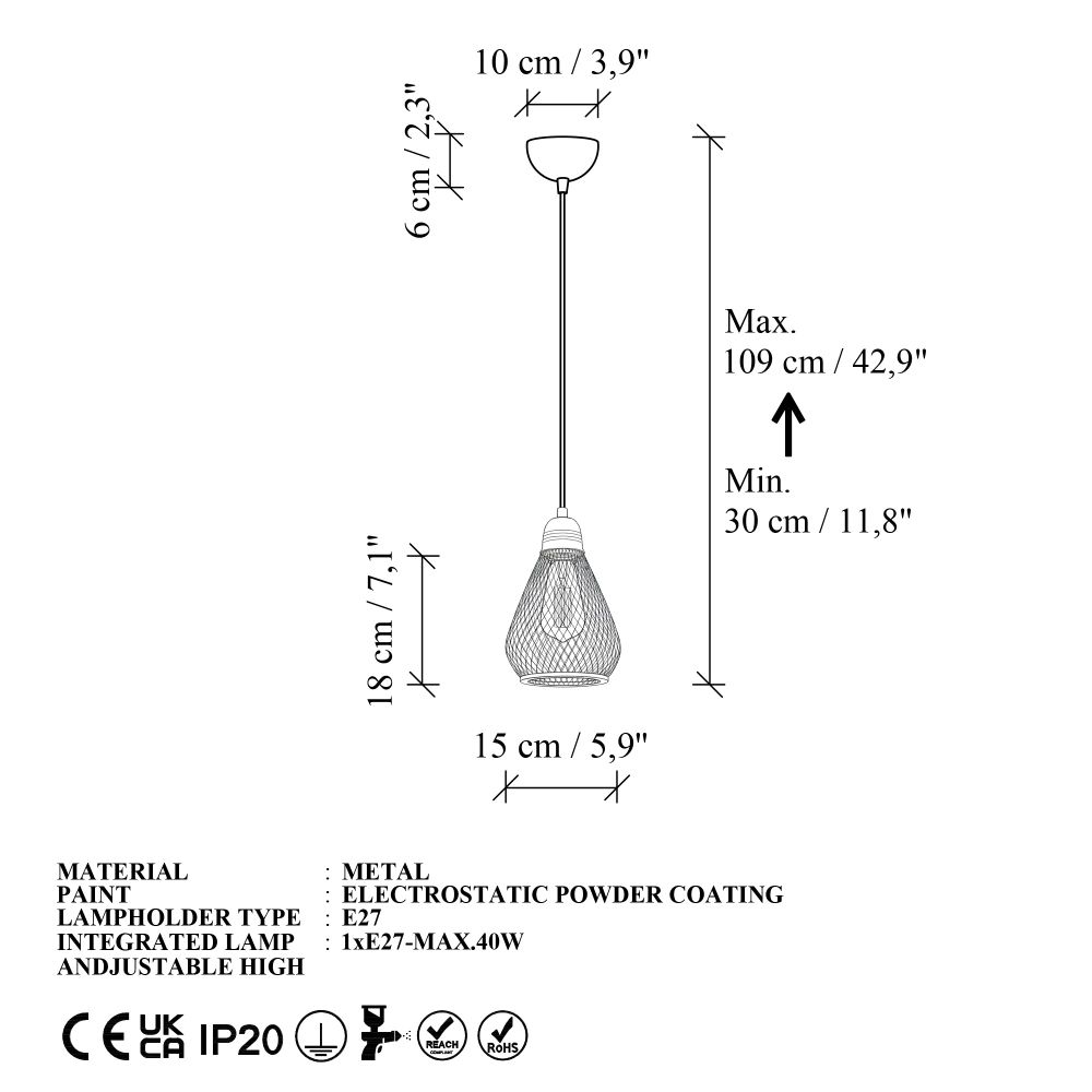 Luster Berk 16400-5-A - Crna boja slika 6