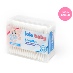 Lola Baby  higijenski papirnati  štapići 200 kom, četvrtasta kutija