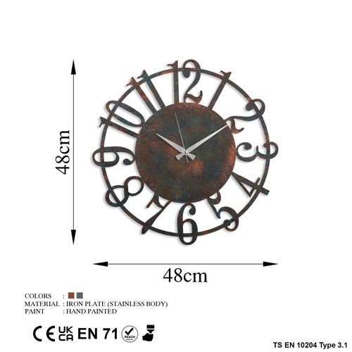 Wallity Ukrasni metalni zidni sat, Metal Wall Clock 15 - 3 slika 7