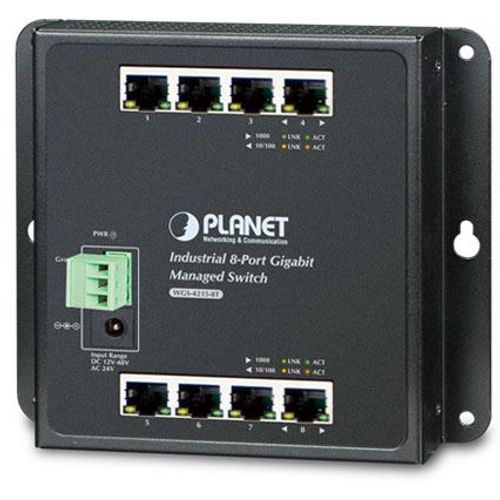 Planet Industrial 8-Ports GbE Wall-mount Managed Switch (-40~75 degrees C) slika 1