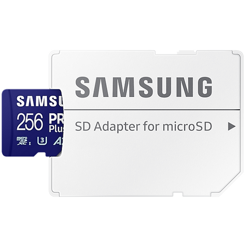 Samsung MB-MD256SA/EU MicroSD 256GB, PRO Plus, SDXC, UHS-I U3 V30 A2, Read up to 180MB/s, Write up to 130 MB/s, for 4K and FullHD video recording, w/SD adapter slika 1