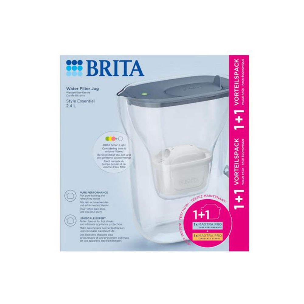 Brita bokal za filtriranje vode Style Essential, 2.4 l, plavi (+2 filtera) slika 2