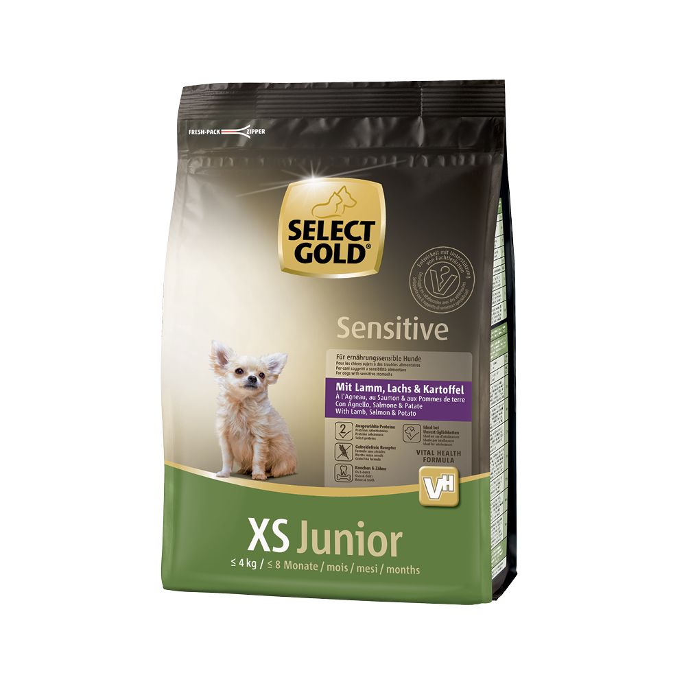Select Gold Sensitive Junior XS janjetina, losos i krumpir 1 kg slika 1