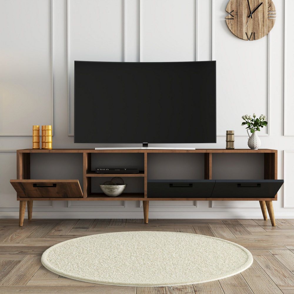 TV Stalak Exxen - 1581 u boji orah i antracit slika 3