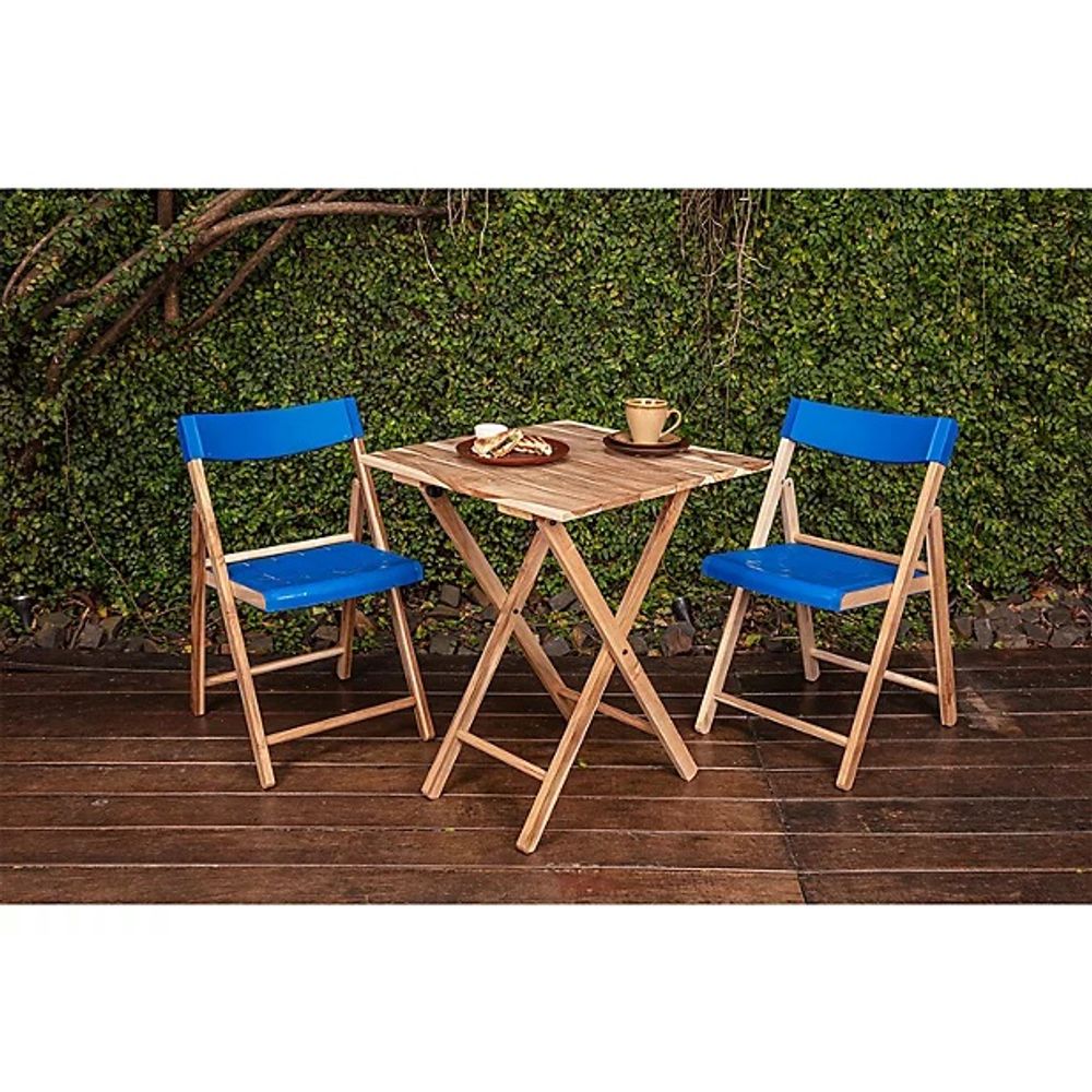 Balkonski set Natural Blue, sklopivi, drvo slika 2