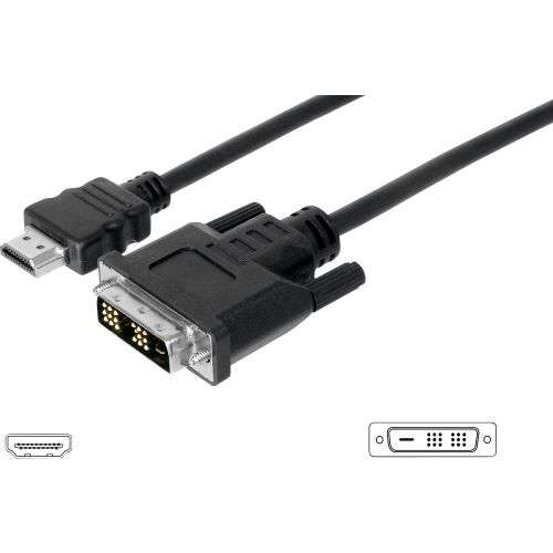 Digitus HDMI / DVI adapterski kabel HDMI A utikač, DVI-D 18+1-polni utikač 3.00 m crna AK-330300-030-S mogućnost vijčanog spajanja HDMI kabel slika 1