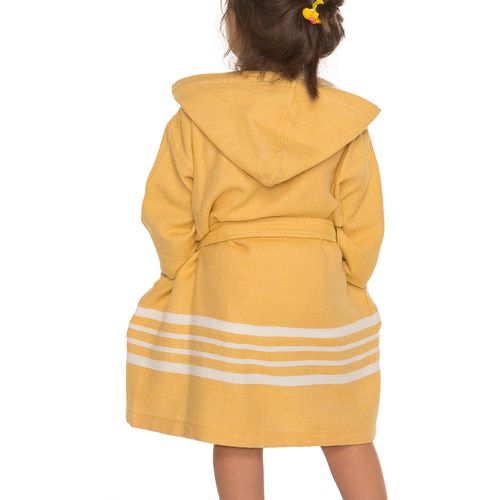 Dječji ogrtač s kapuljačom žuti  slika 2