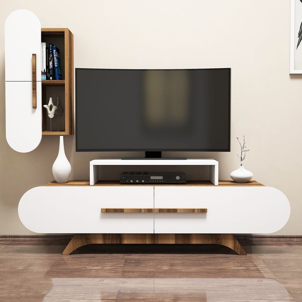 TV Komoda Rose S - boje orahovina i bijela slika 2