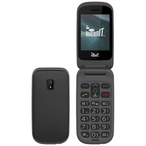 MeanIT Telefon mobilni, Dual SIM, 2.4", SOS tipka, veliki znakovi - FLIP 1 Crni