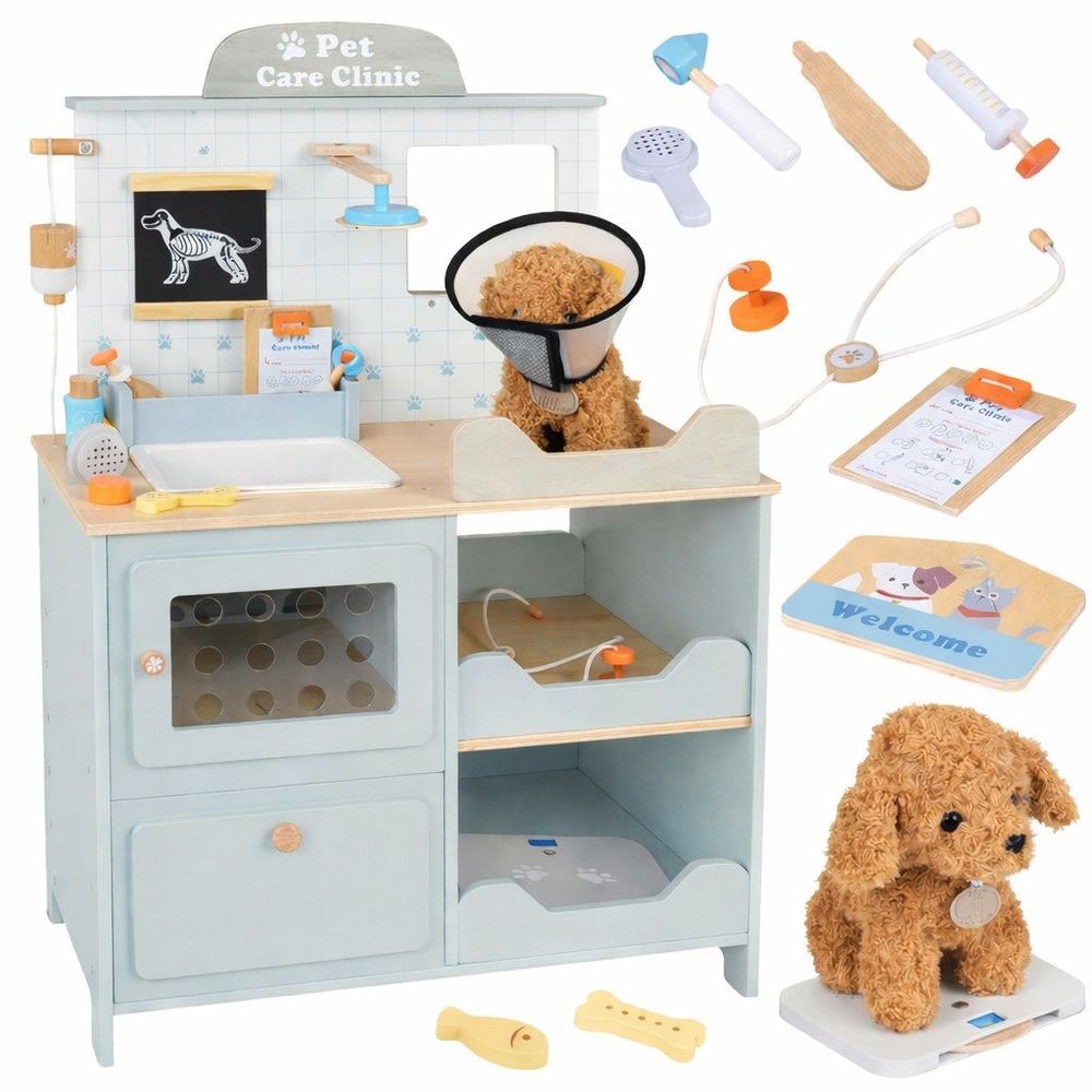 Kinder Home Drveni set za igru Pet Care Clinic - Veterinarska ordinacija slika 4