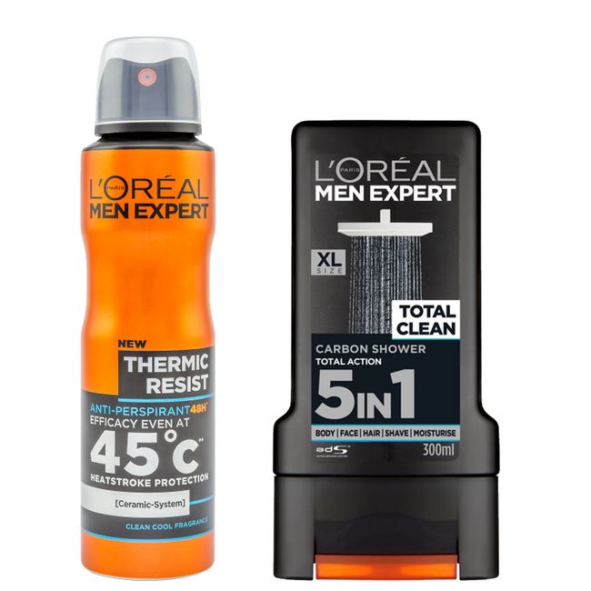 L'Oreal Paris Men Expert Thermic Resist Spray 150 ml dva komada +  Gratis L'Oreal Paris Men Expert Carbon Shower gel za tuširanje