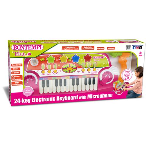 BONTEMPI klavijatura s mikrofonom ,rozi 122972 slika 1