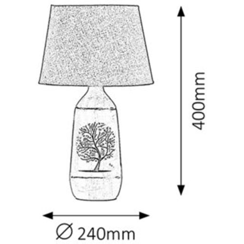 Rabalux Dora stona lampa E27 max40W bela/sivo drvo slika 4