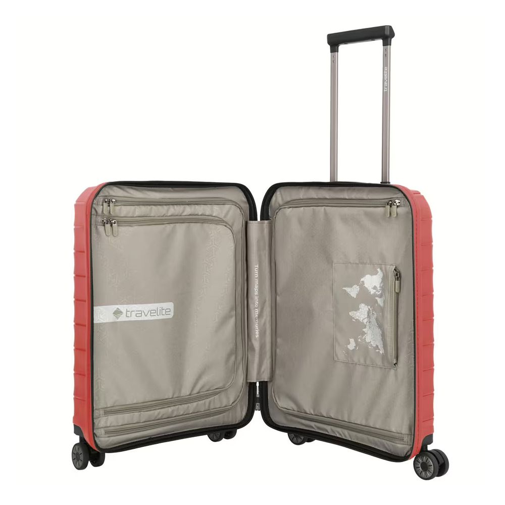 Travelite kofer 55 cm ABS Mooby sa prednjim džepom, 076846-10, crveni slika 4