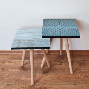 Nesting stolovi 2Shp450 - (2 komada) - boje: plava, smeđa