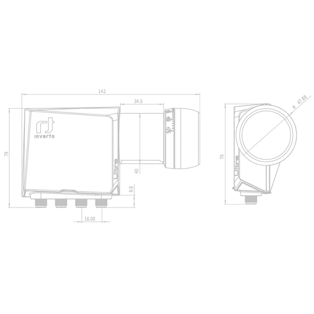 Inverto LNB Quad, šum 0,2 dB, Ultra, DVB-S2 ( HD - UHD ) - IDLT-QDL412-ULTRA-OPN slika 4