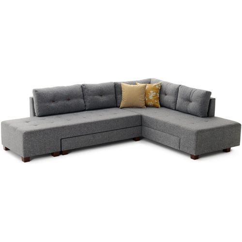 Atelier Del Sofa Kutna garnitura na razvlačenje, Sivo, Manama Corner Sofa Bed Right - Grey slika 9